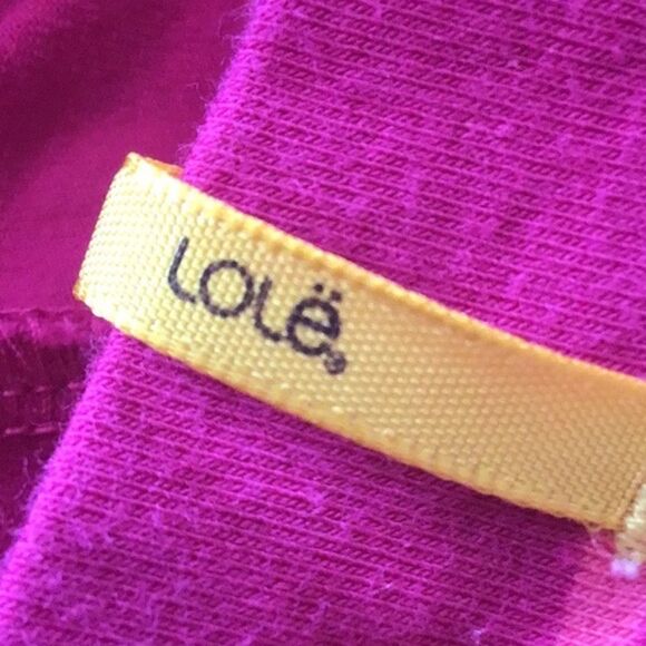 Lolë Bright Pink with Orange Stripe Cotton Athleisure Popover Tunic Top/Dress - Picture 11 of 11